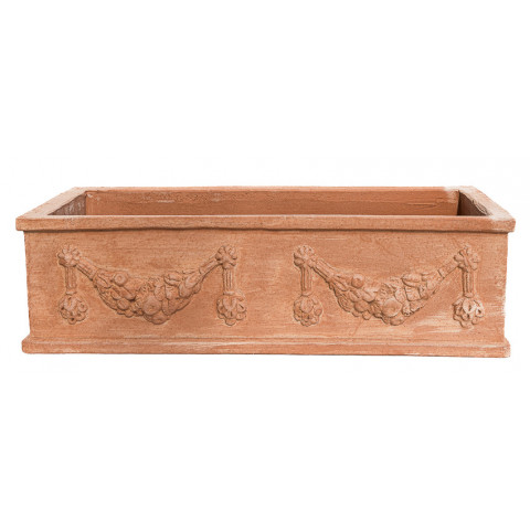 Double-Festooned Terracotta Box from Impruneta