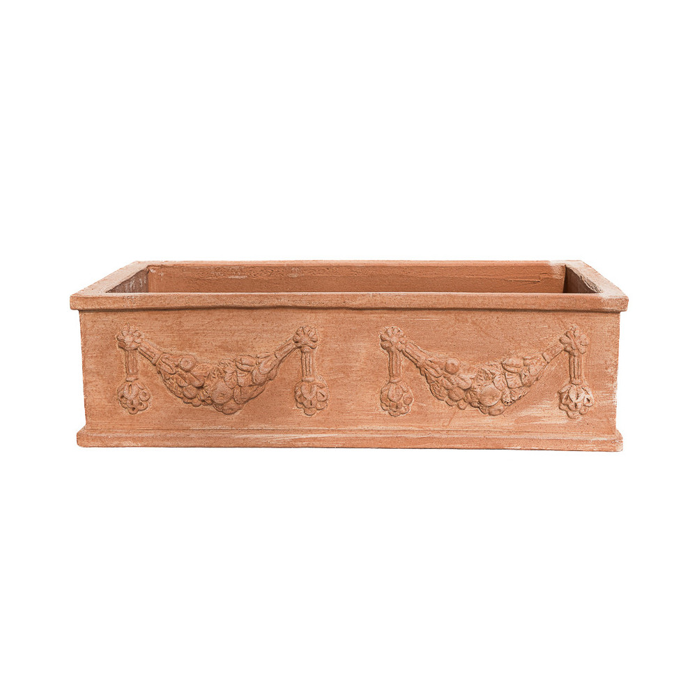 Cassetta con Doppio Festone in Terracotta d'Impruneta
