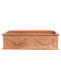 Cassetta con Doppio Festone in Terracotta d'Impruneta