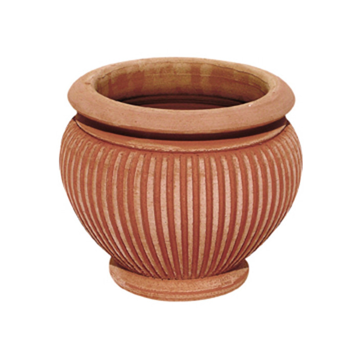 Vaso Tondo Moderno a Tornio in Terracotta | Terrecotte Cestenoli