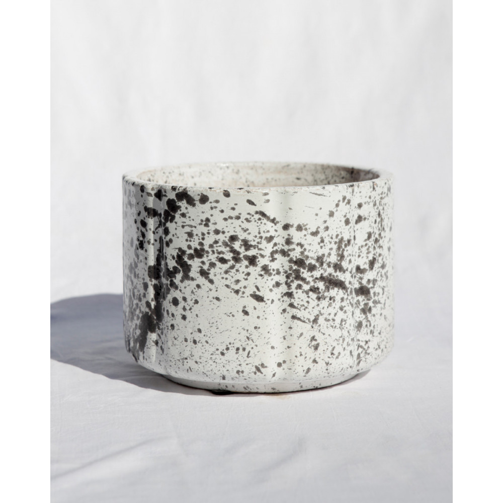 Modern Glazed Ceramic Fluted Cylinder | Terrecotte Cestenoli